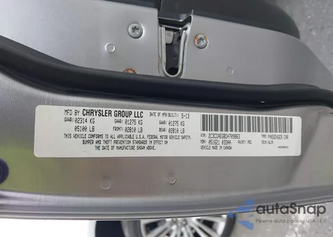 2013 Chrysler 300C z USA, uszkodzony, nr VIN 2C3CCAEG8DH709863